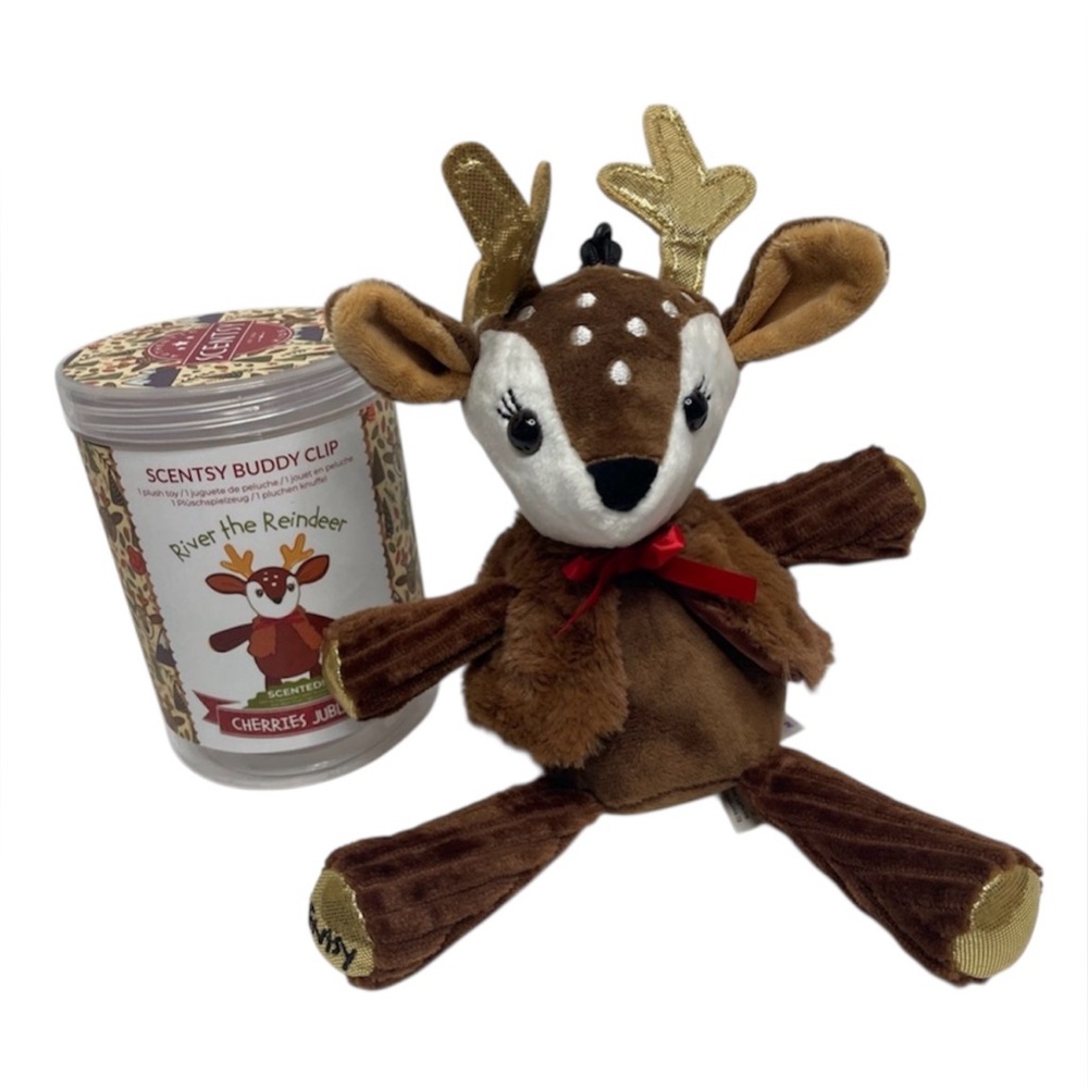 Scentsy Buddy Clip River The Reindeer Cherries Jubilee Scent Plush Stuffed Toy‎